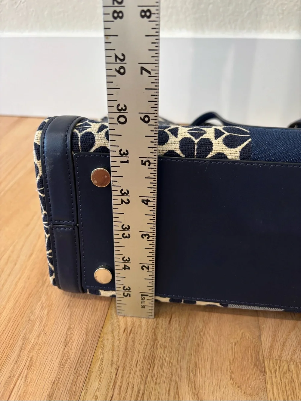 kate spade Navy and Cream Floral Stripe Tote